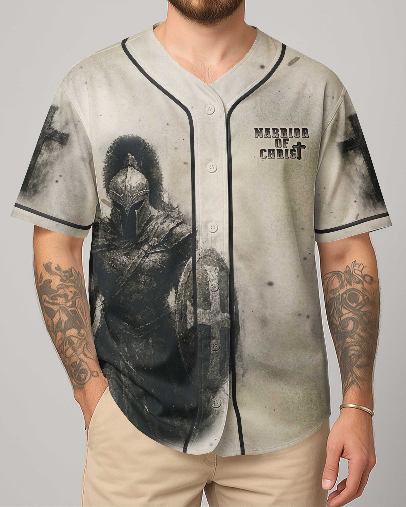 A Child Of God A Man Of Faith A Warrior Of Christ T-Shirt - Image 5