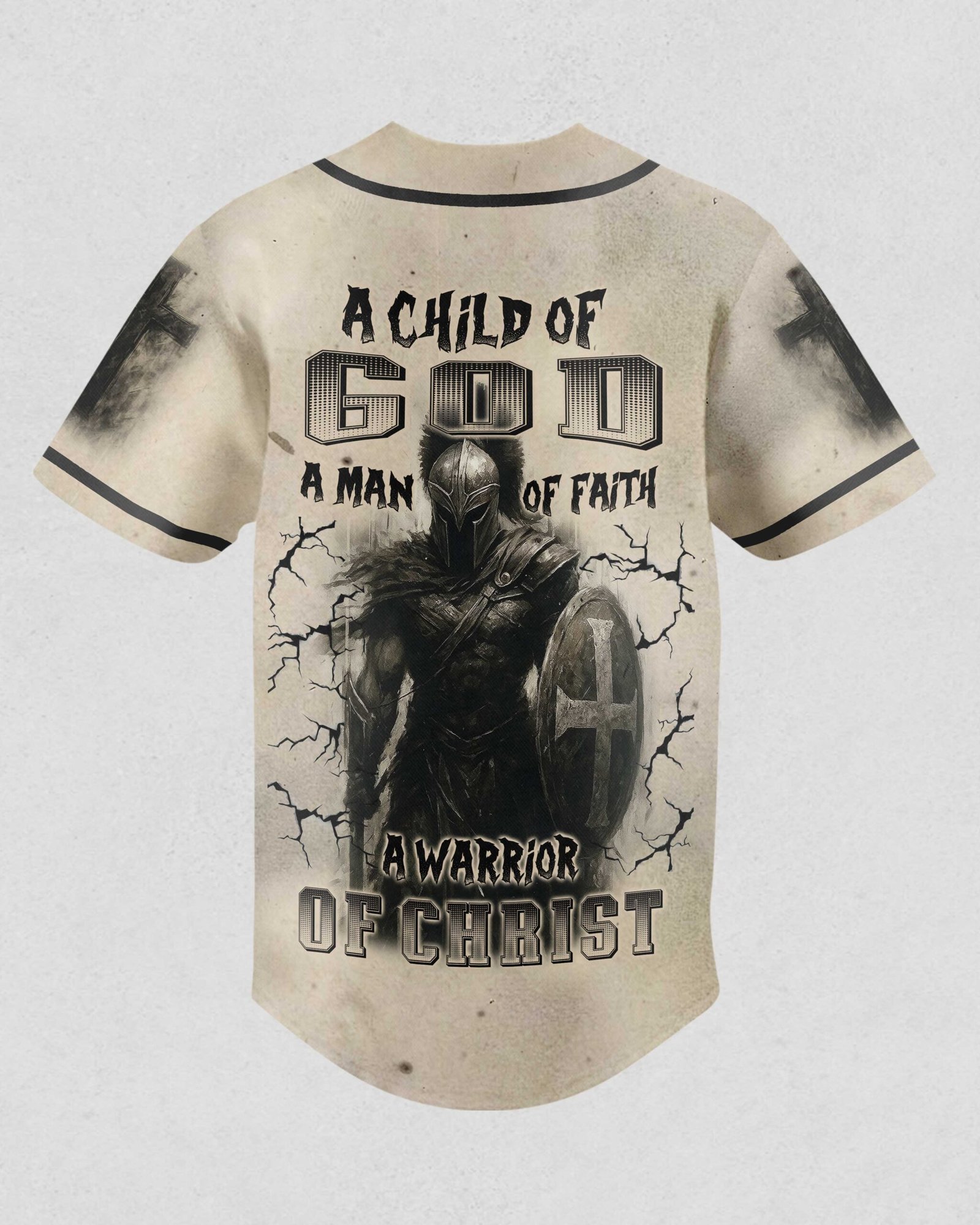A Child Of God A Man Of Faith A Warrior Of Christ T-Shirt - Image 6
