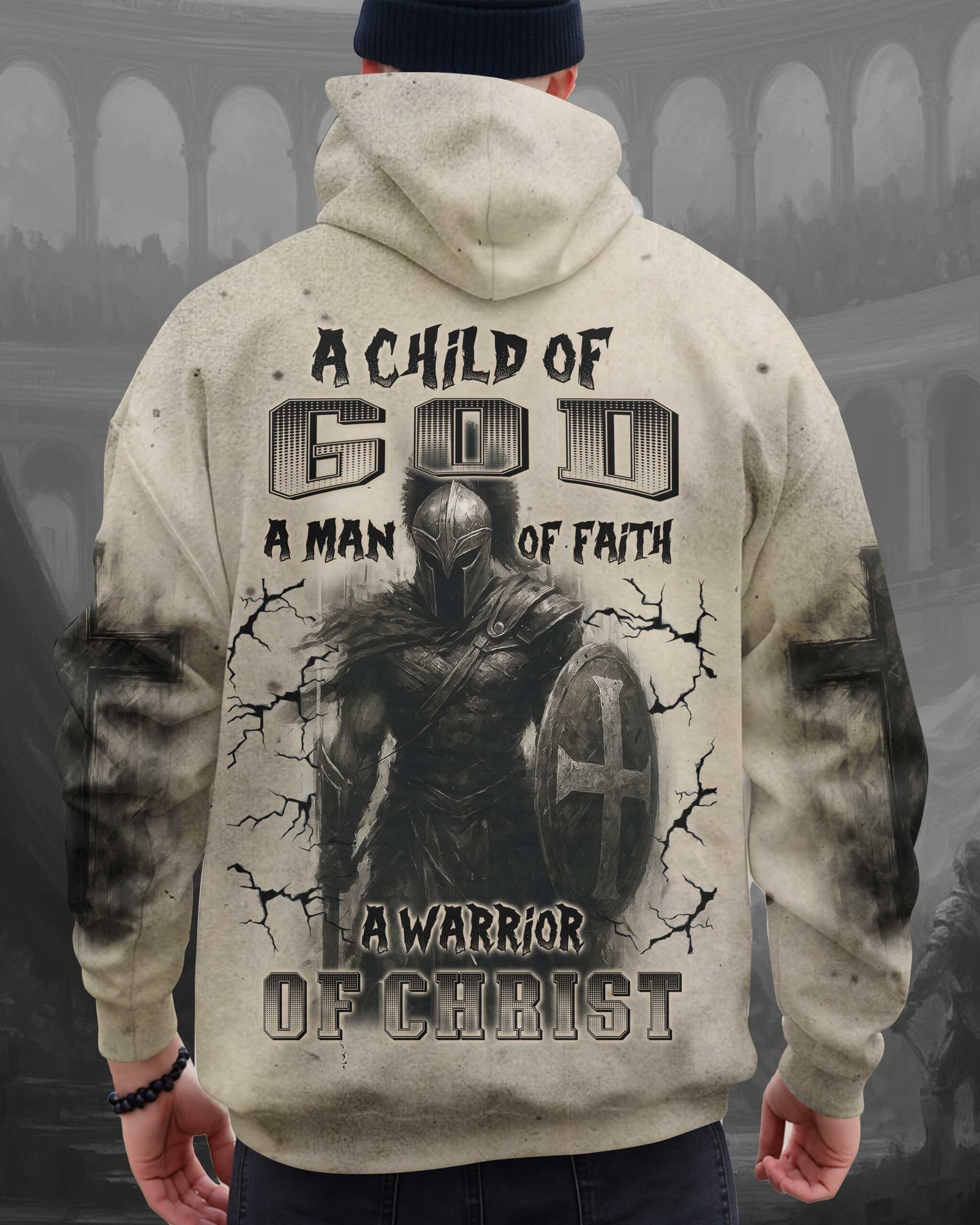 A Child Of God A Man Of Faith A Warrior Of Christ T-Shirt - Image 10