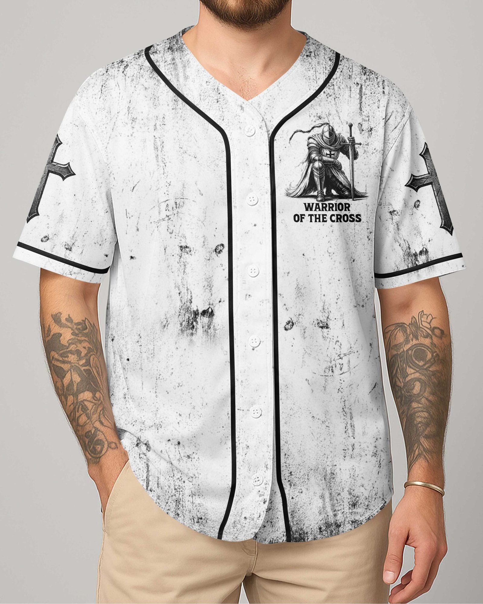 A Child Of God A Man Of Faith A Warrior Of Christ T-Shirt - Image 5