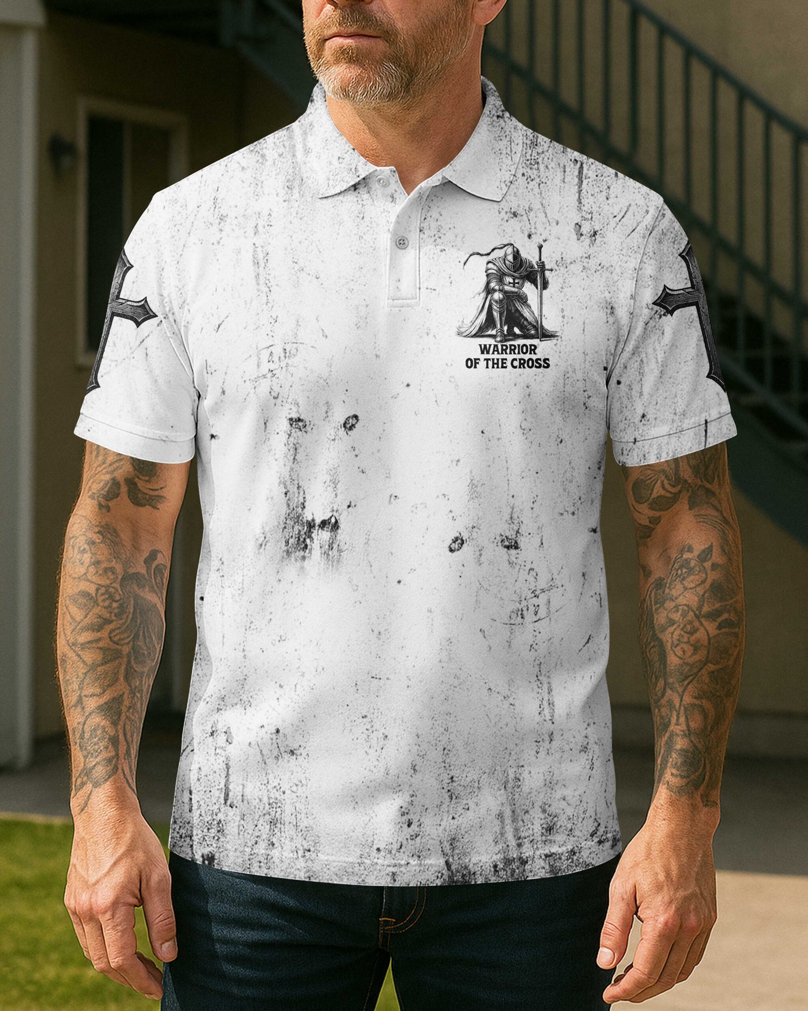 A Child Of God A Man Of Faith A Warrior Of Christ T-Shirt - Image 12