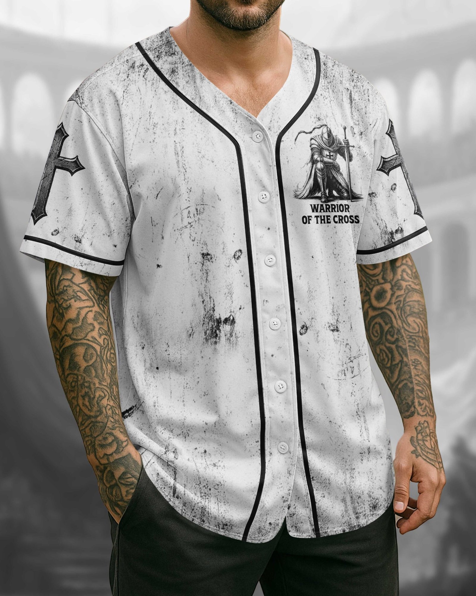 A Child Of God A Man Of Faith A Warrior Of Christ T-Shirt - Image 3