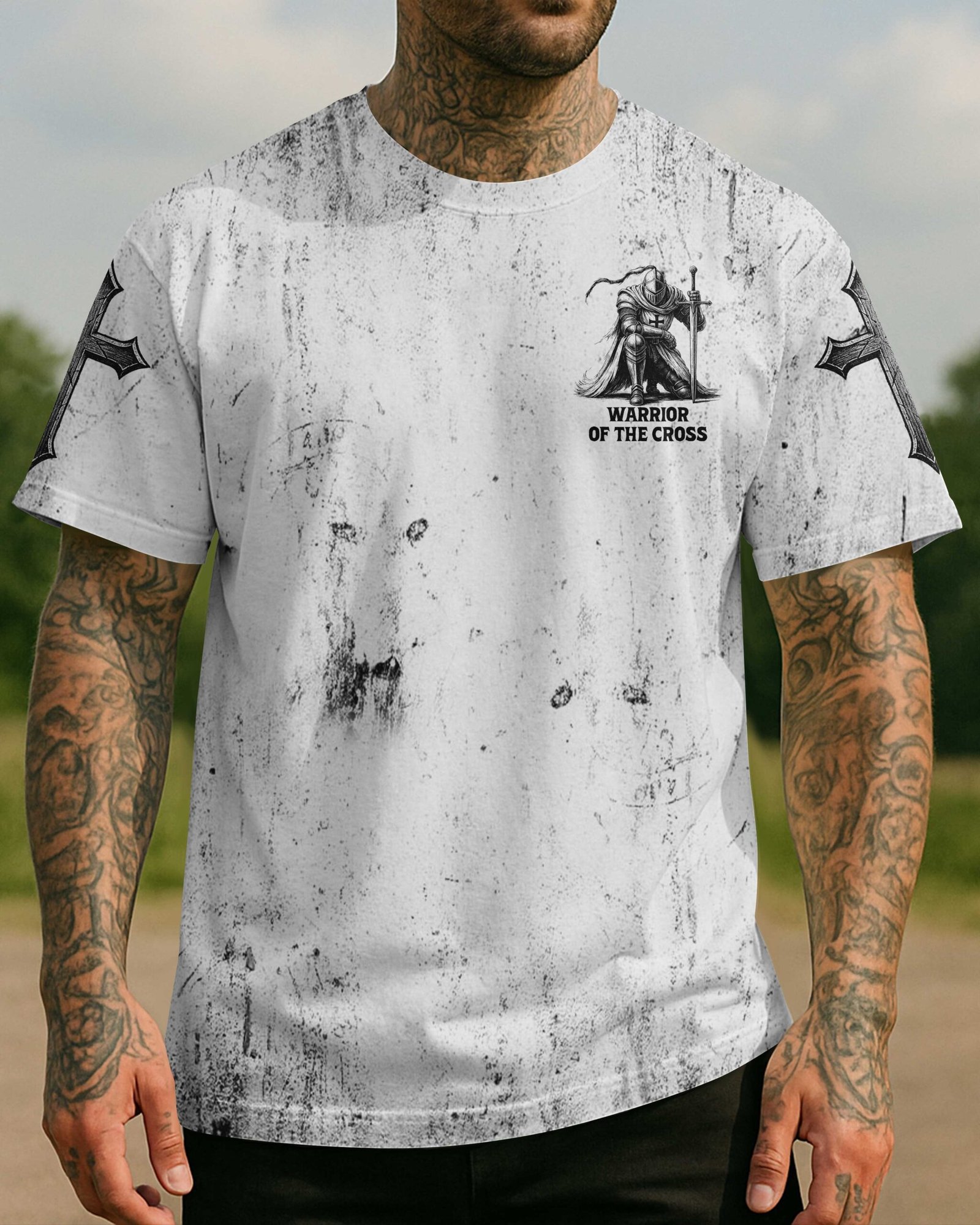 A Child Of God A Man Of Faith A Warrior Of Christ T-Shirt - Image 8