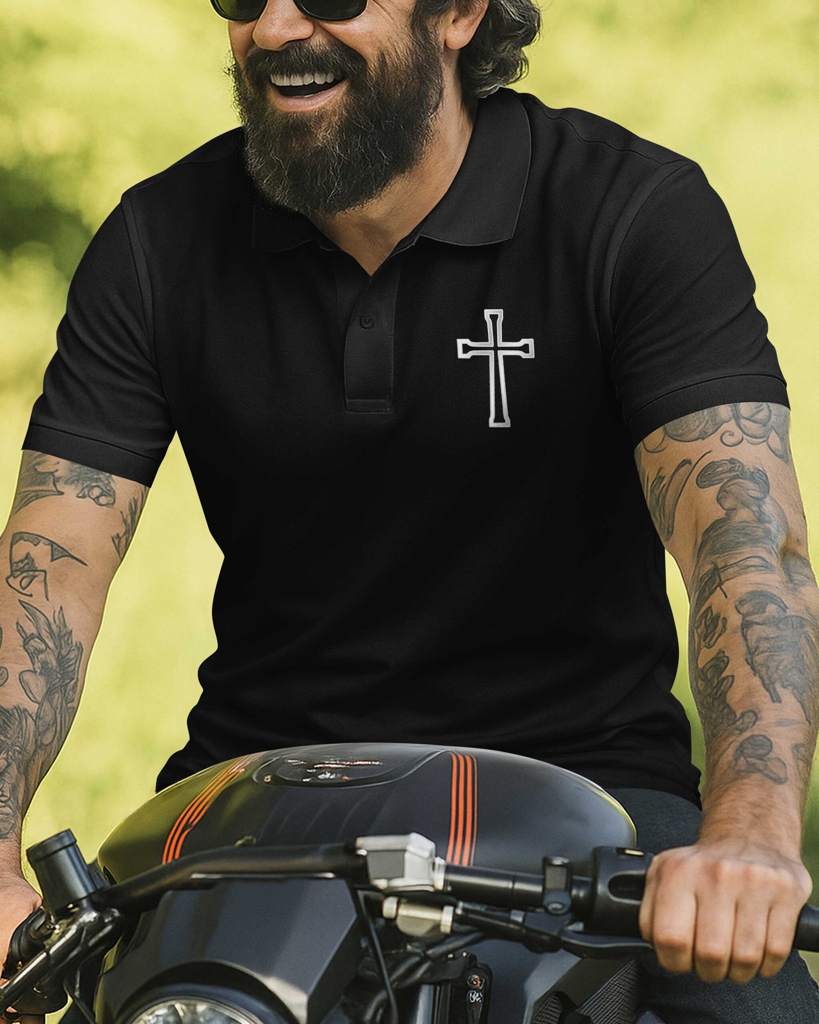 Faith As My Fuel Freedom As My Ride All Over Print Polo - Image 4