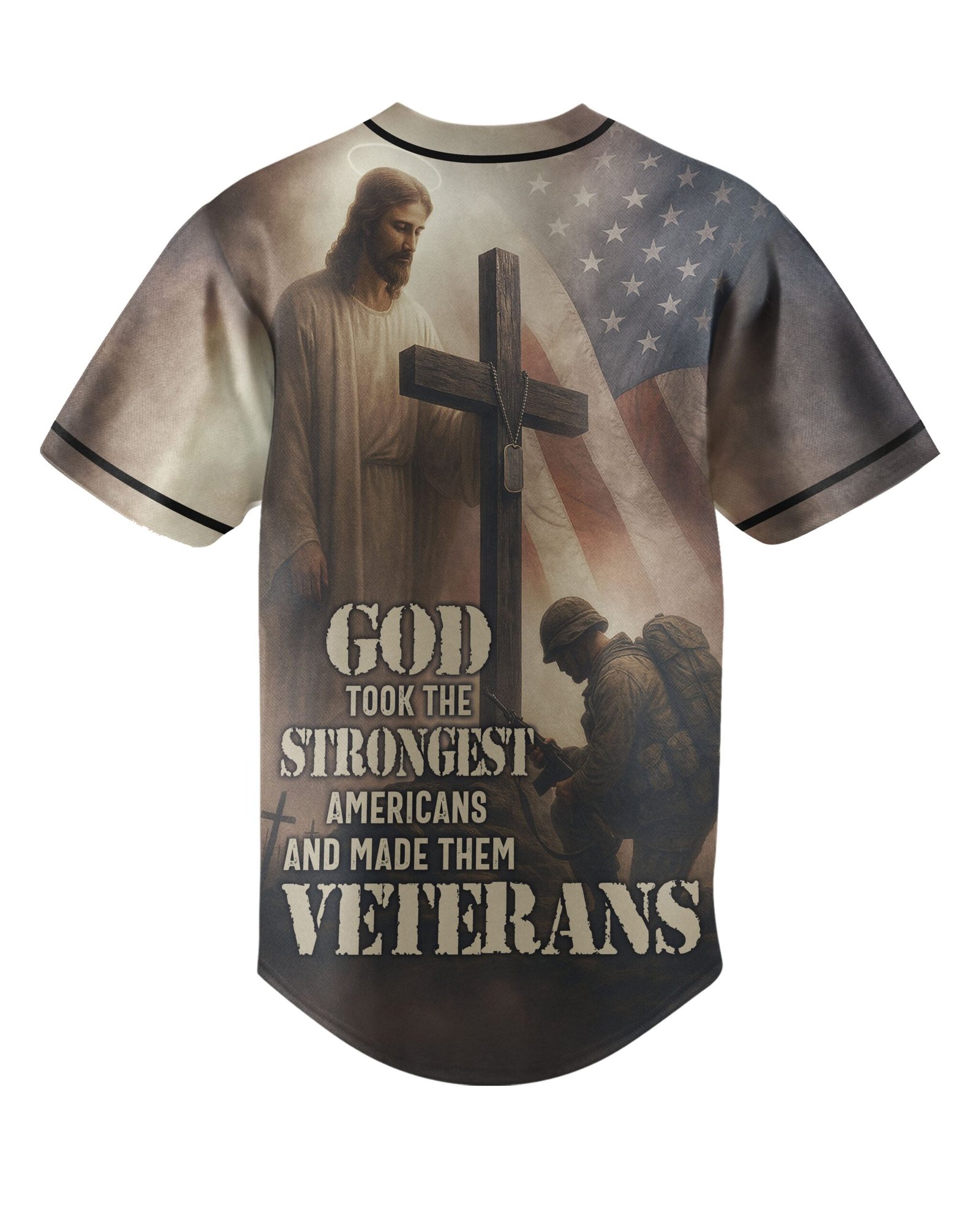 God Took The Strongest Americans All Over Print Jersey - Image 5