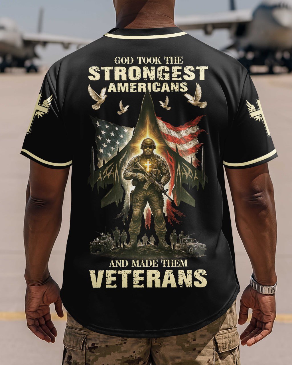 God Took The Strongest Americans All Over Print Jersey - Image 19