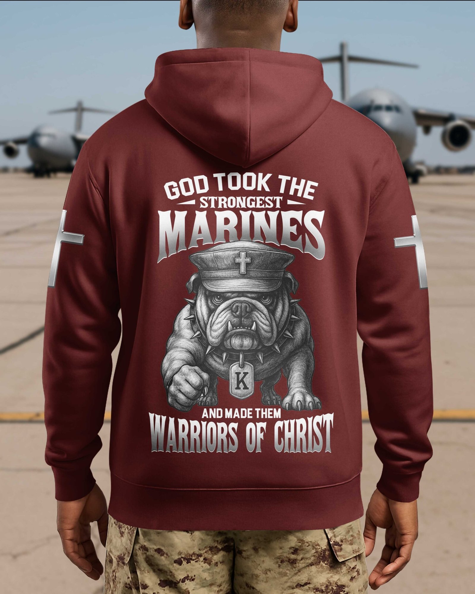 God Took The Strongest Marines And Made Them Warriors Of Christ Hoodie - Image 7