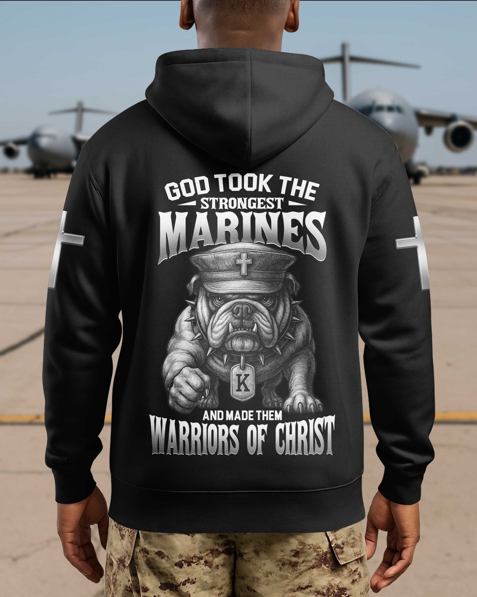 God Took The Strongest Marines And Made Them Warriors Of Christ Hoodie - Image 3