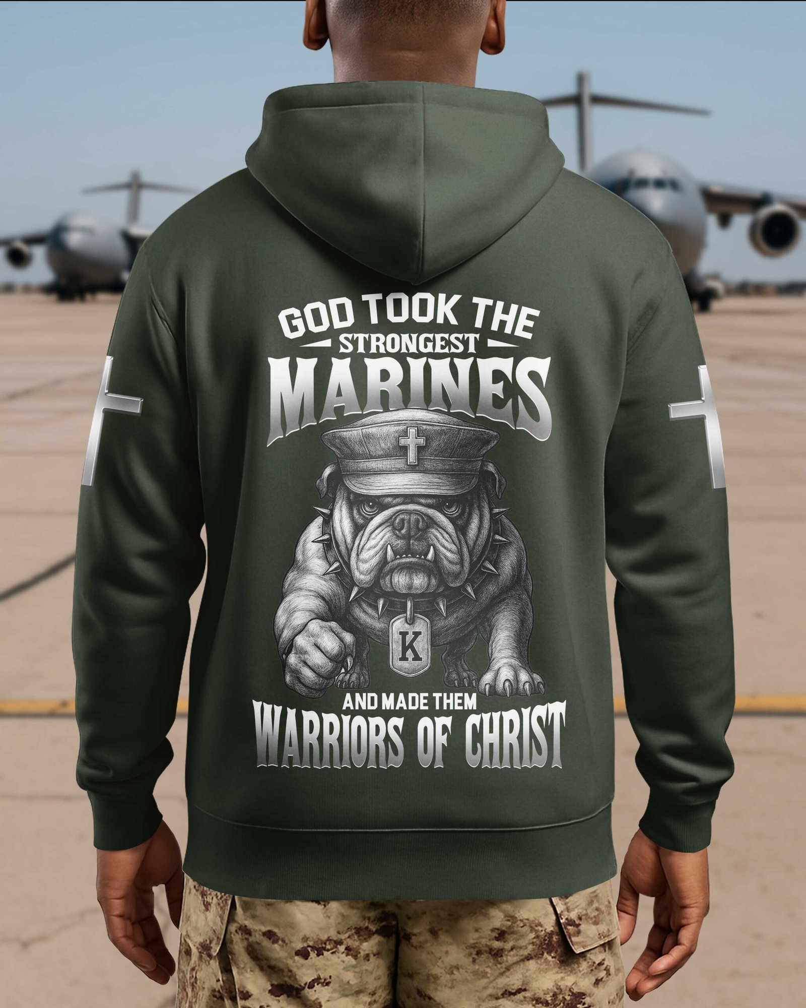 God Took The Strongest Marines And Made Them Warriors Of Christ Hoodie - Image 5
