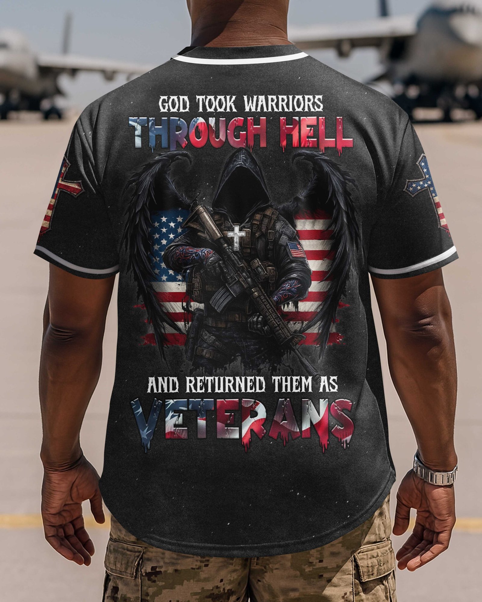 God Took Warriors Through Hell And Returned Them As Veterans T-Shirt - Image 7