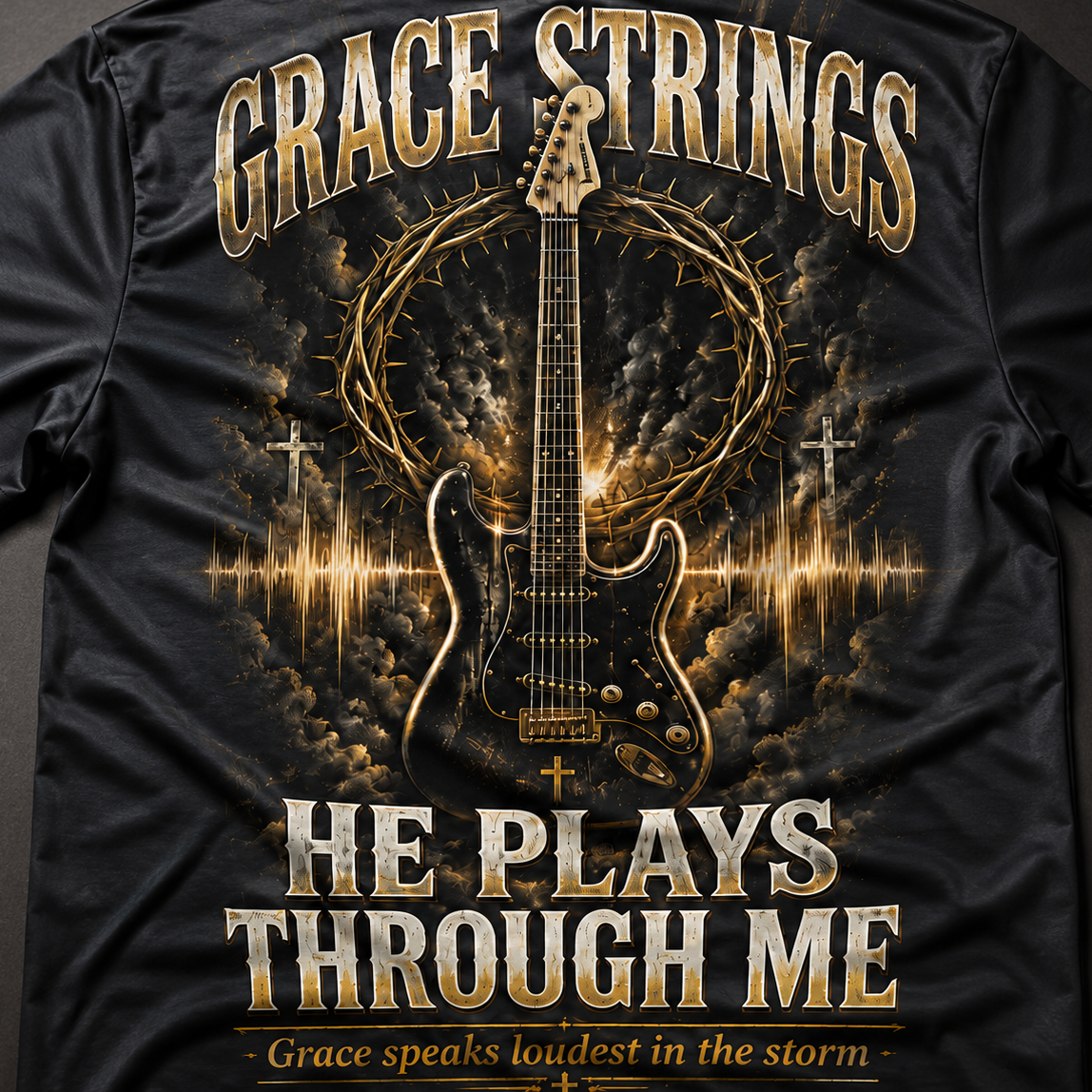 Grace Strings He Plays Through Me T-Shirt
