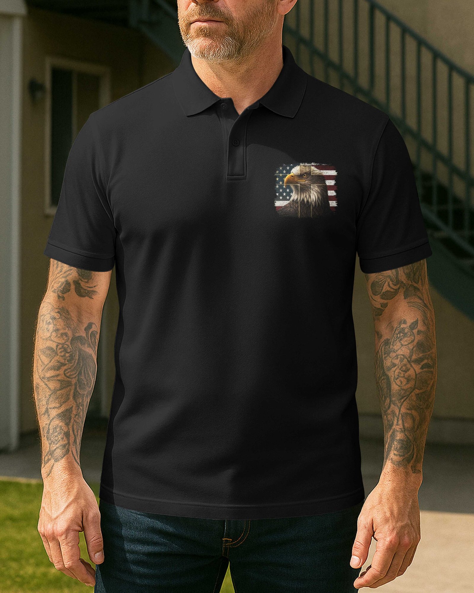Guided By Faith Forged By Duty All Over Print Polo - Image 2
