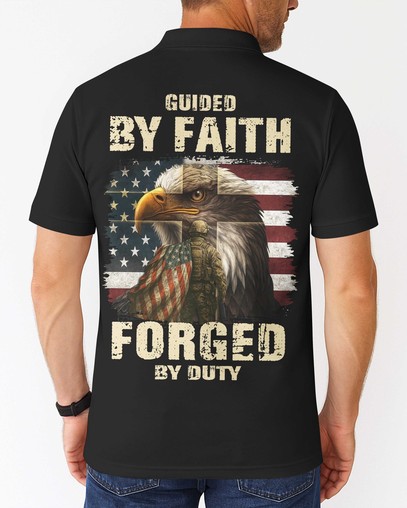 Guided By Faith Forged By Duty All Over Print Polo - Image 3