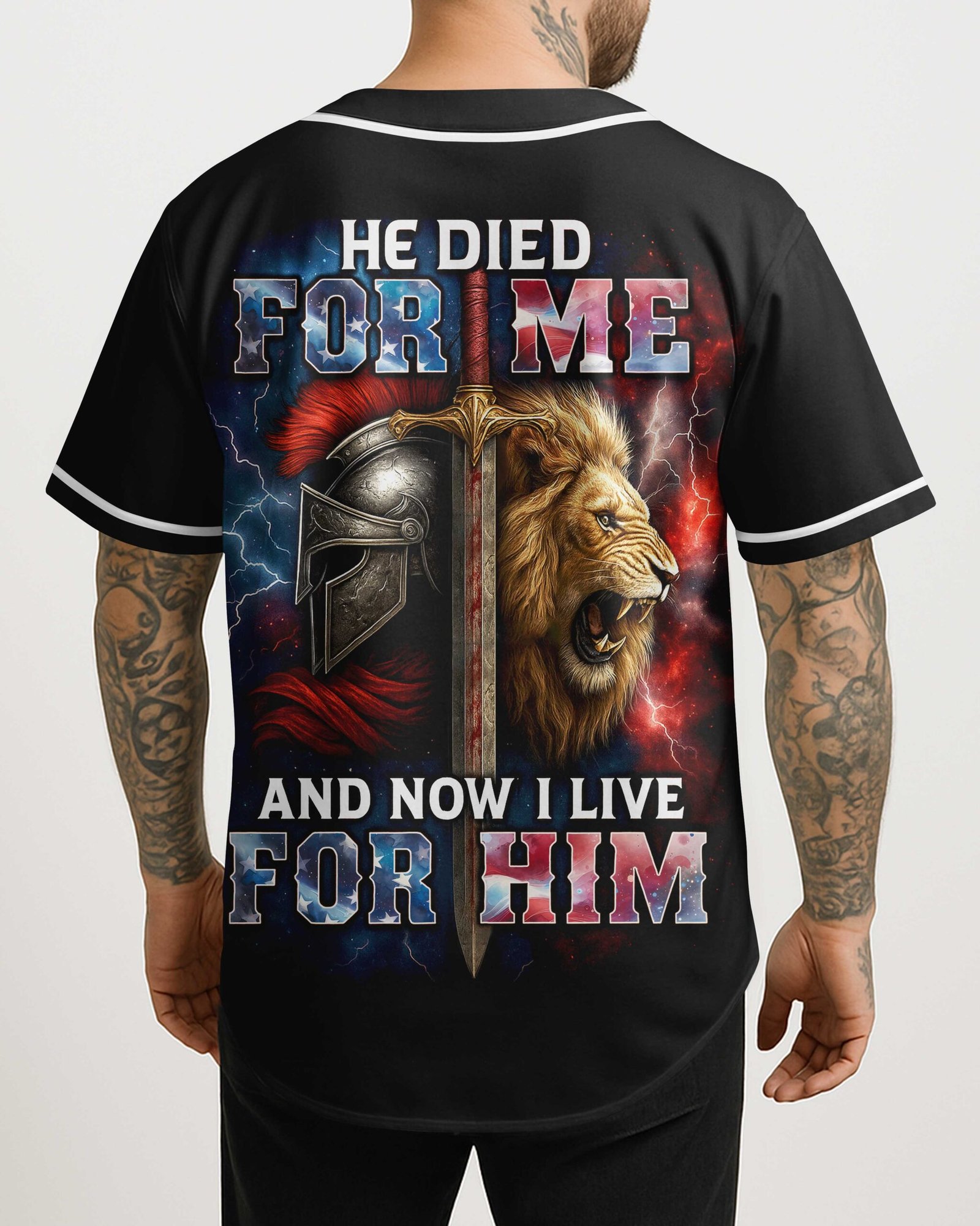He Died For Me And Now I Live For Him All Over Print Jersey - Image 3
