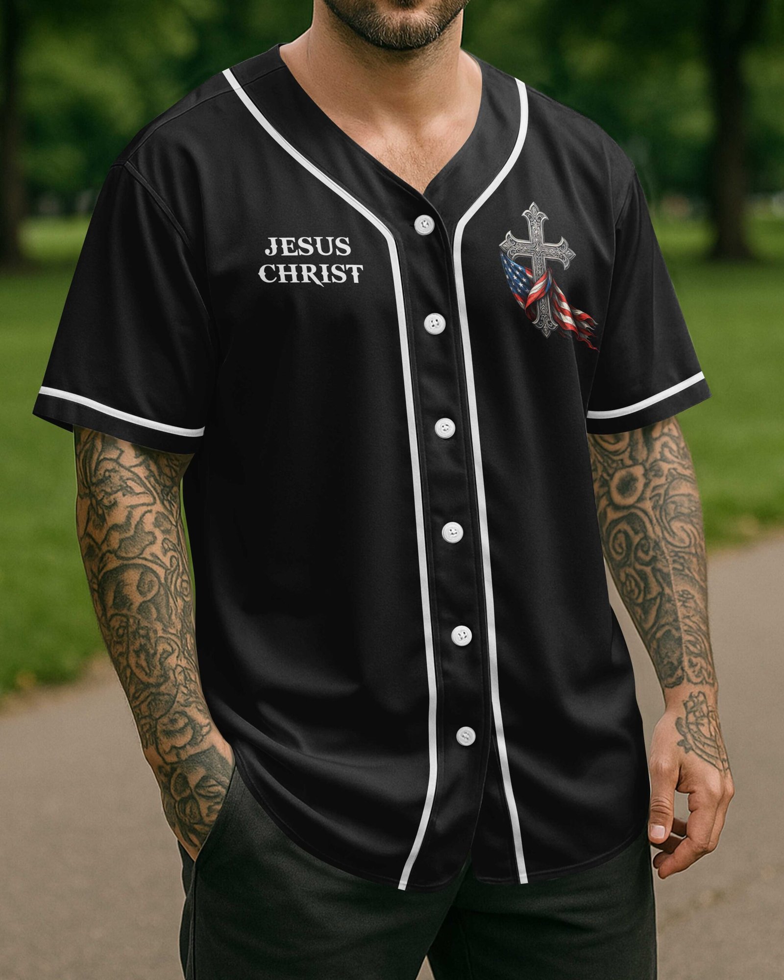 He Died For Me And Now I Live For Him All Over Print Jersey - Image 2