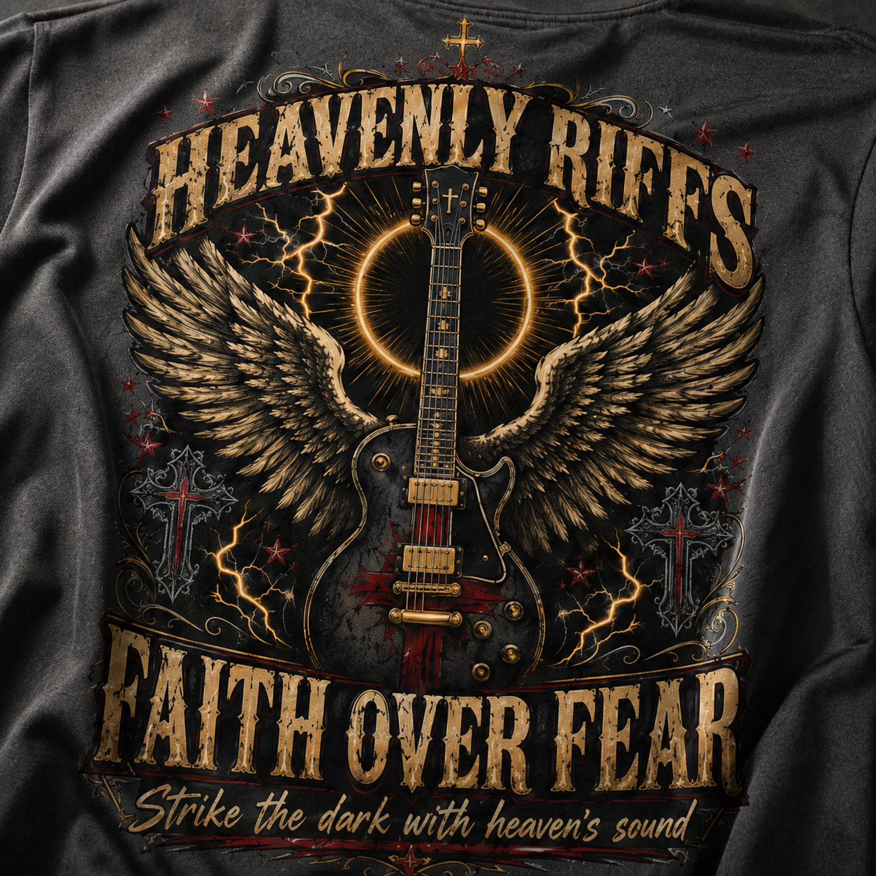 Heavenly Riffs Faith Over Fear T-Shirt
