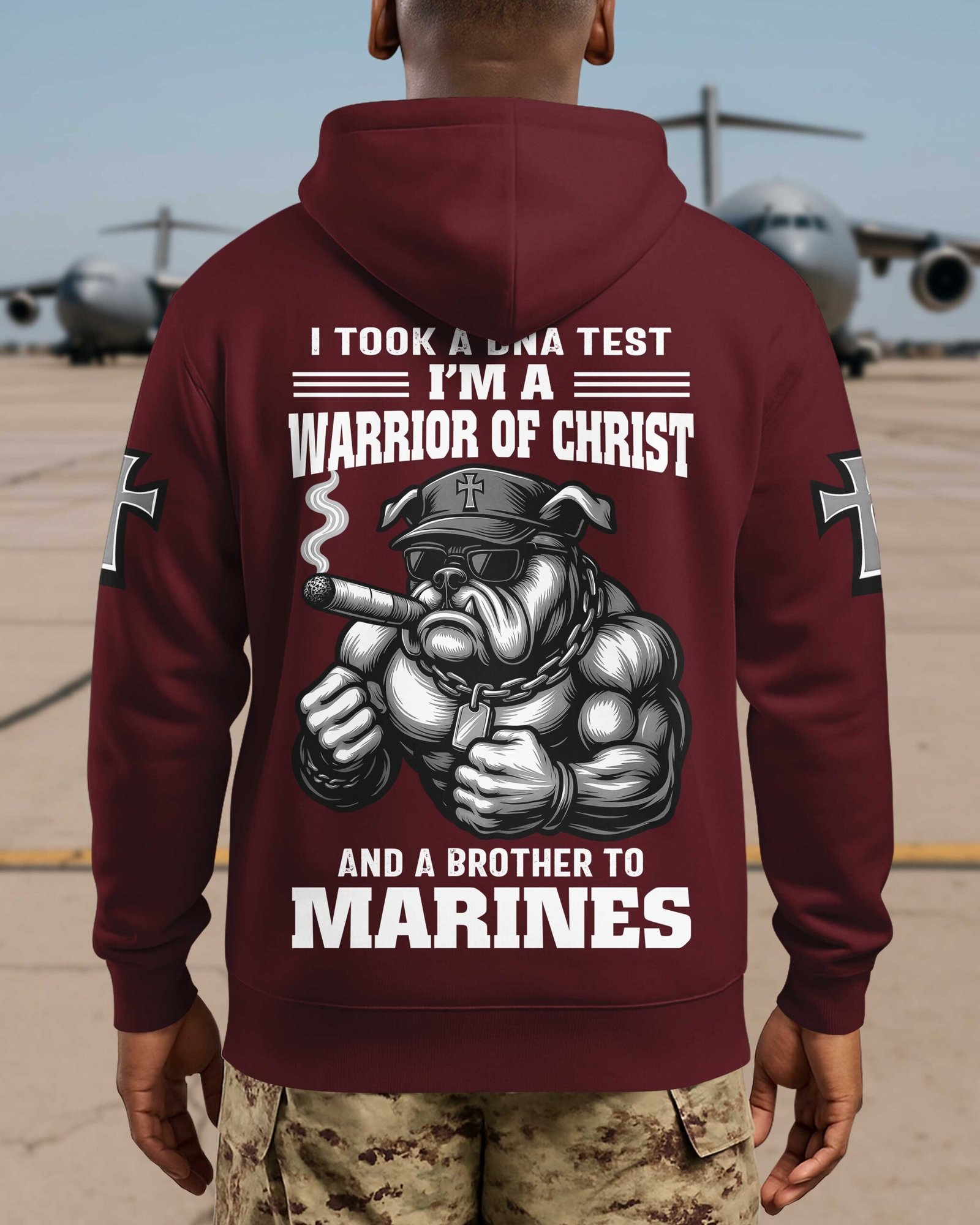I Took A Dna Test I'm A Warrior Of Christ And A Brother To Marines Hoodie - Image 5
