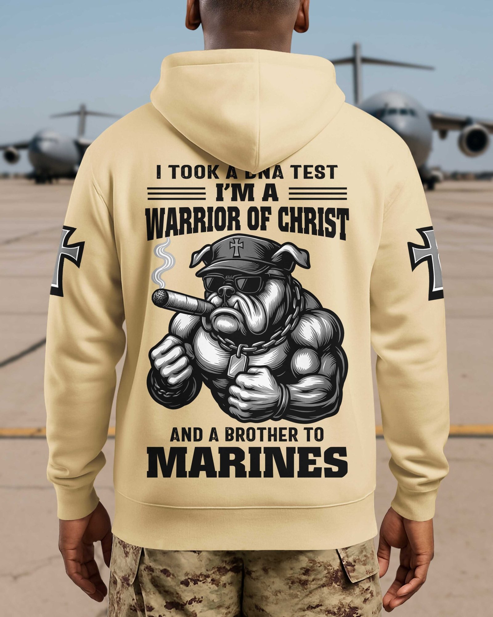 I Took A Dna Test I'm A Warrior Of Christ And A Brother To Marines Hoodie - Image 11