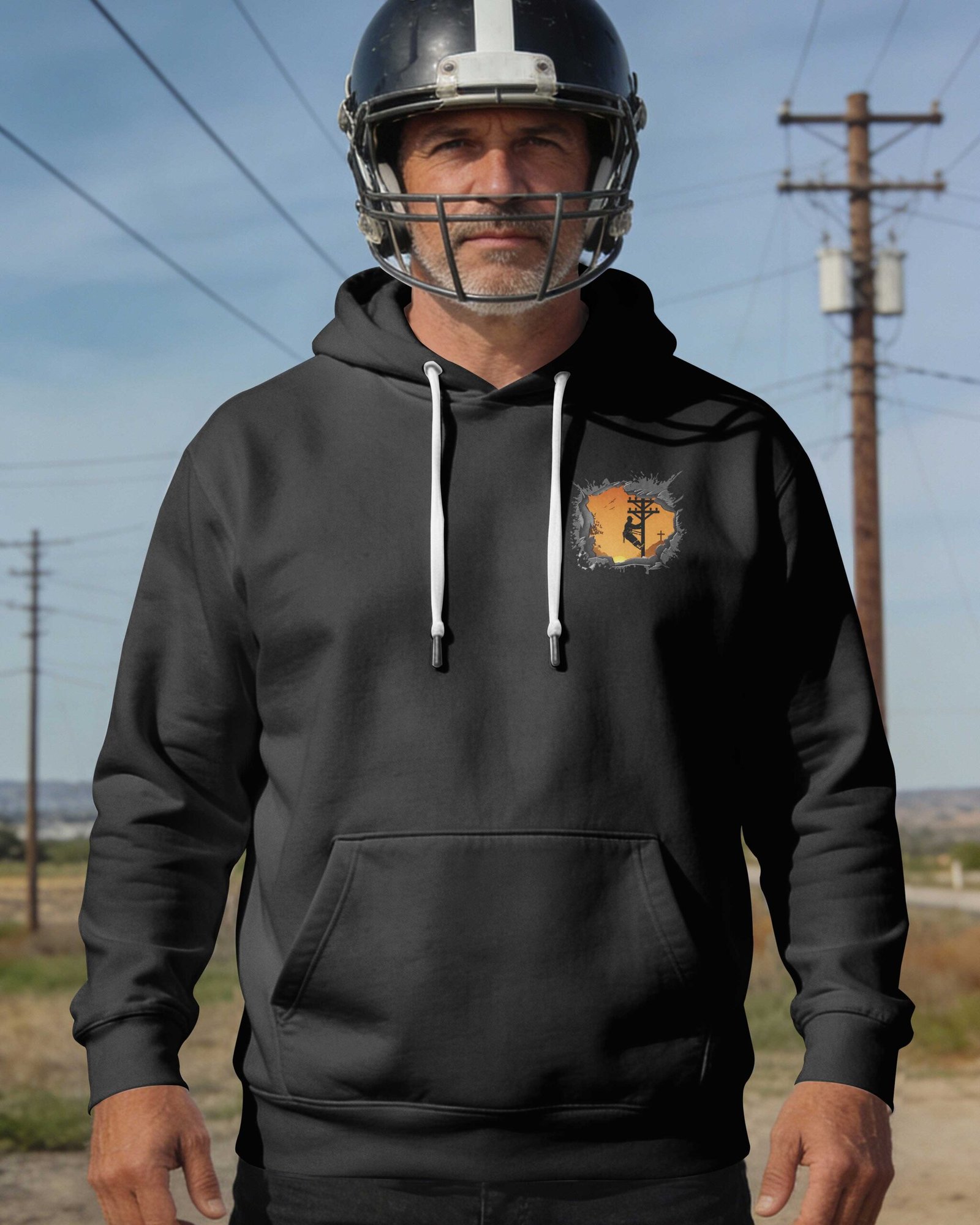 Lineman Using God's Strength To Fix What The Storm Tried To Break Hoodie - Image 4