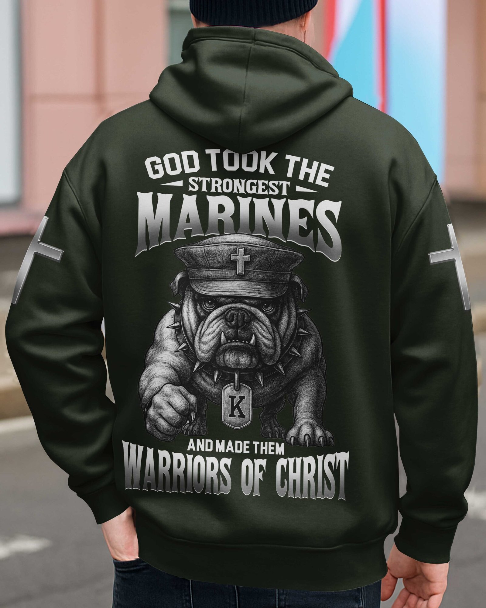 God Took The Strongest Marines And Made Them Warriors Of Christ Zip Hoodie - Image 5