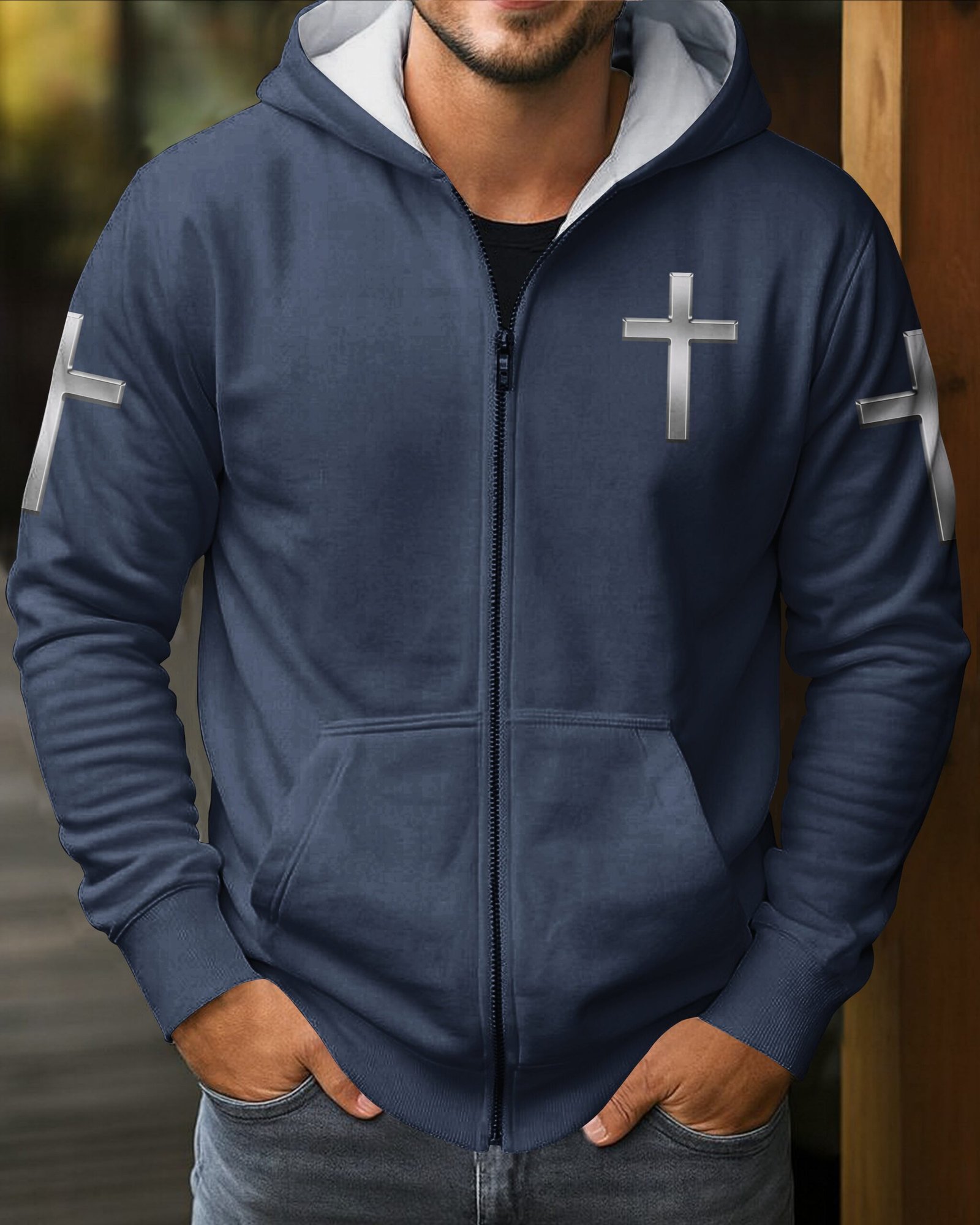 God Took The Strongest Marines And Made Them Warriors Of Christ Zip Hoodie - Image 4