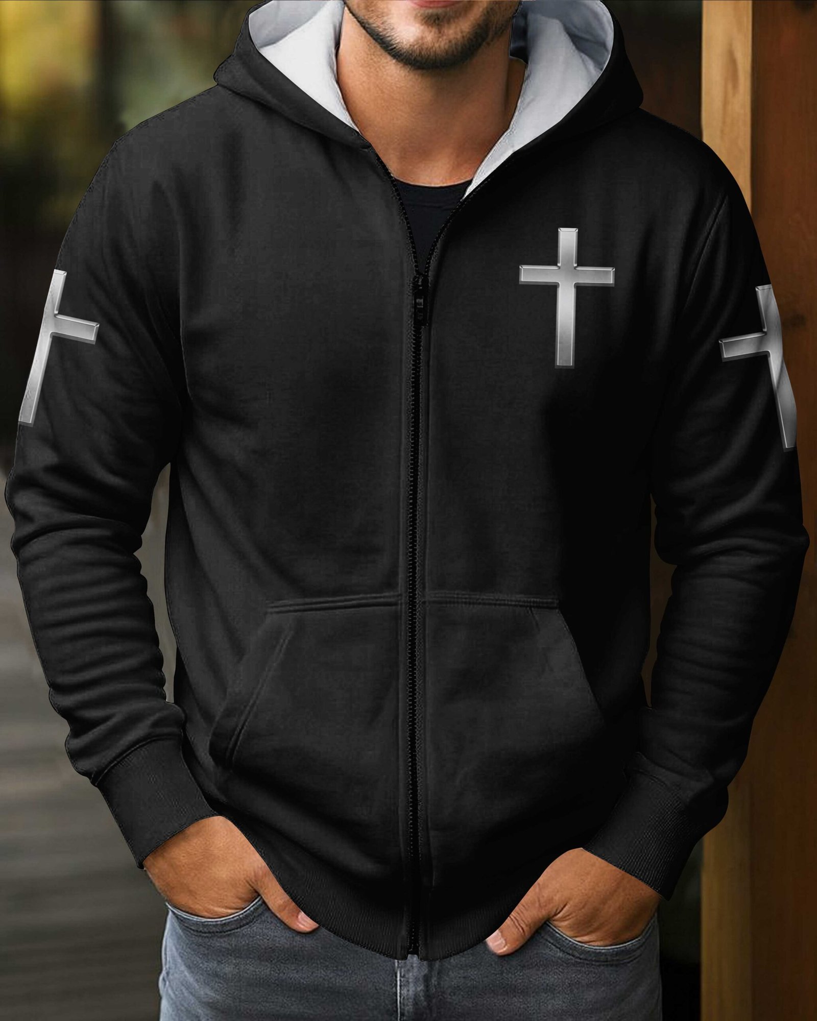 God Took The Strongest Marines And Made Them Warriors Of Christ Zip Hoodie - Image 3