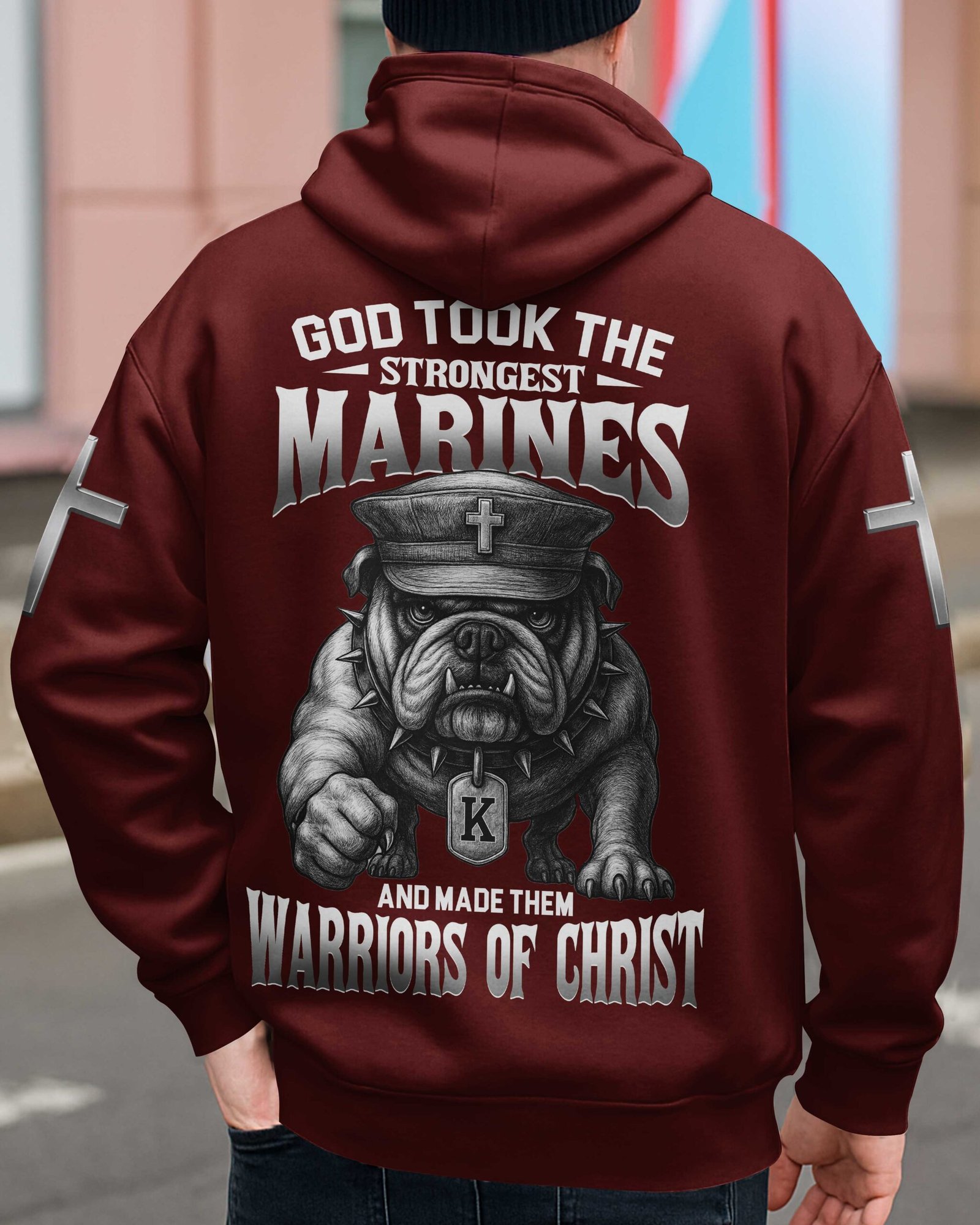 God Took The Strongest Marines And Made Them Warriors Of Christ Zip Hoodie - Image 7