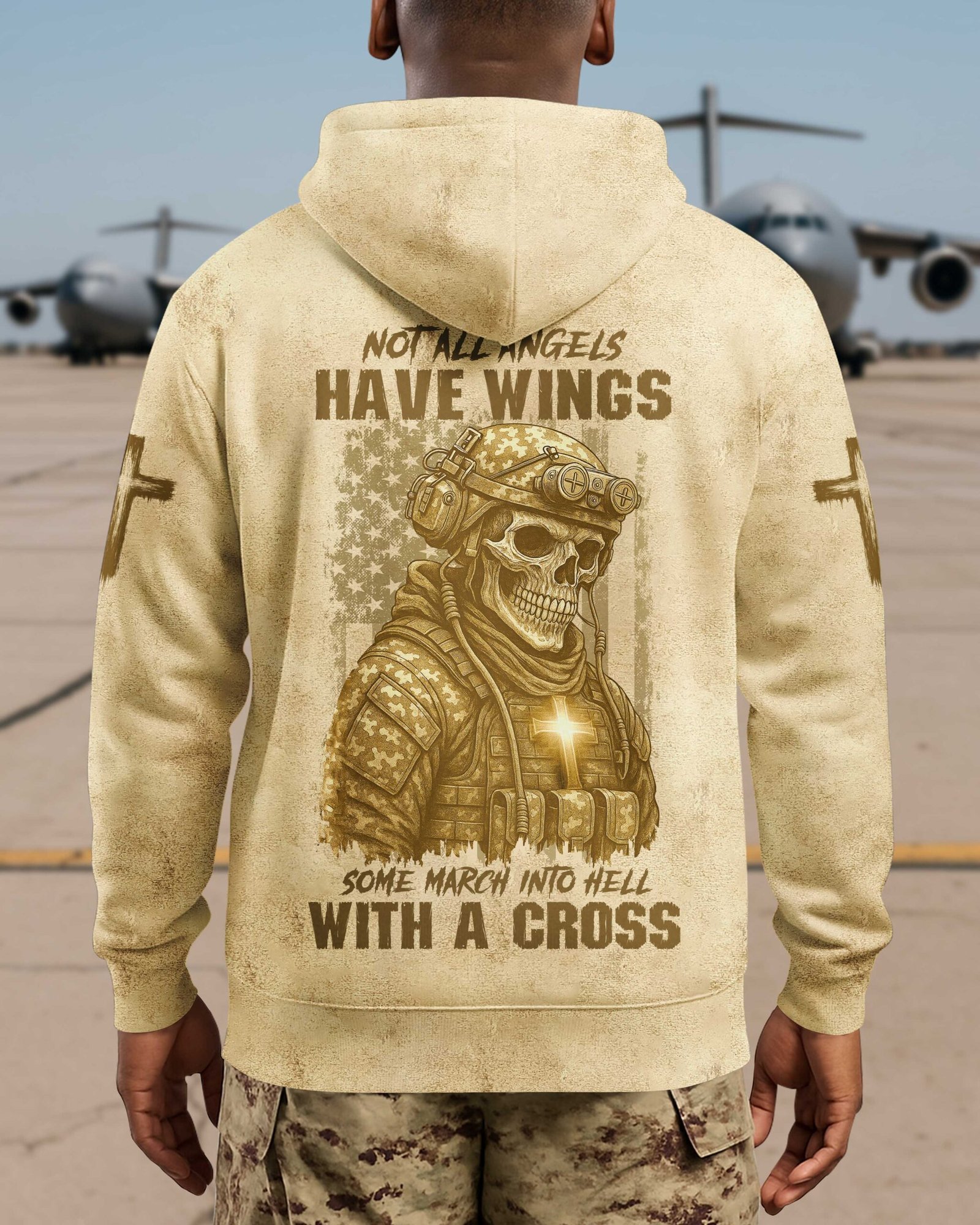 Not All Angels Have Wings Some March Into Hell With A Cross T-Shirt - Image 14