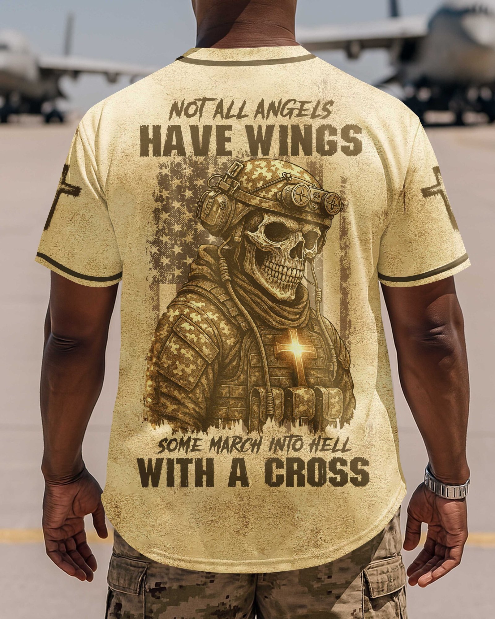 Not All Angels Have Wings Some March Into Hell With A Cross T-Shirt - Image 10