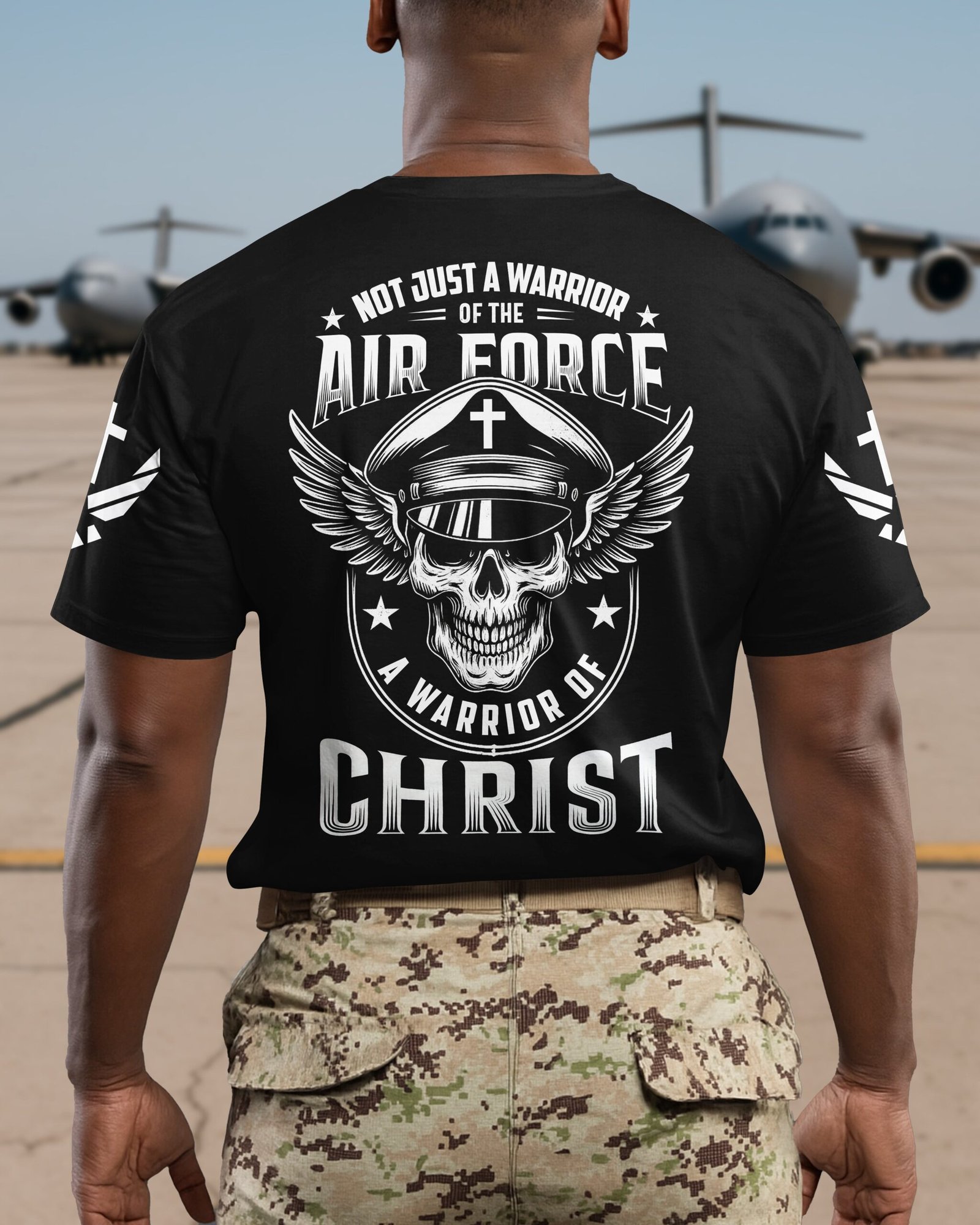 Not Just A Warrior Of The Air Force A Warrior Of Christ T-Shirt - Image 3