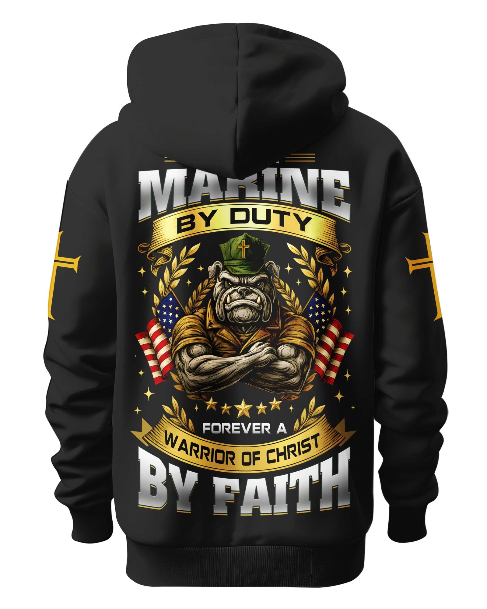 Once A Marine By Duty Forever A Warrior Of Christ By Faith Hoodie - Image 5