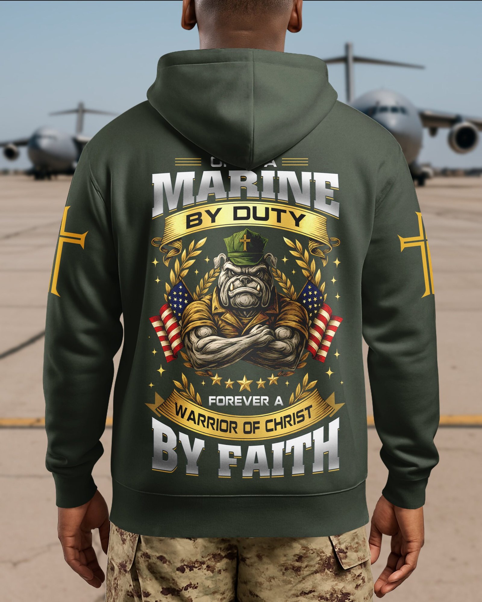 Once A Marine By Duty Forever A Warrior Of Christ By Faith Hoodie - Image 7