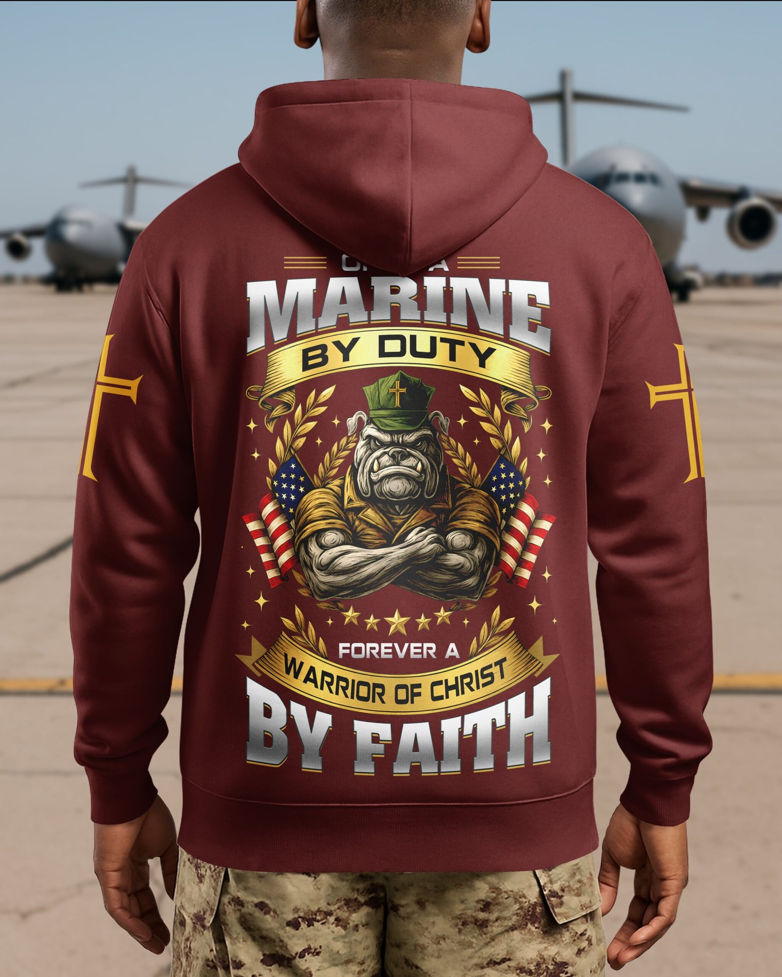 Once A Marine By Duty Forever A Warrior Of Christ By Faith Hoodie - Image 11