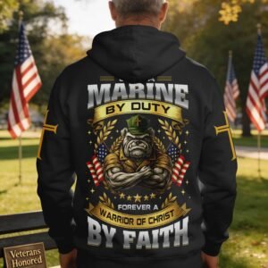 Once A Marine By Duty Forever A Warrior Of Christ By Faith Hoodie