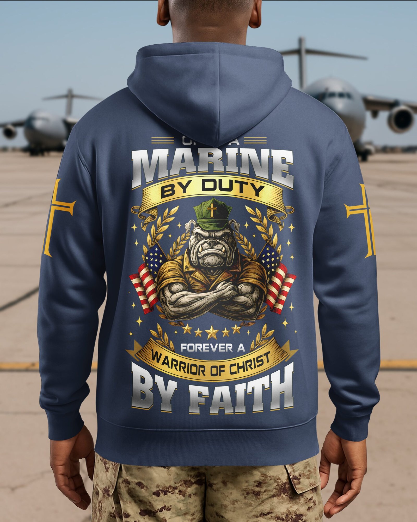 Once A Marine By Duty Forever A Warrior Of Christ By Faith Hoodie - Image 9