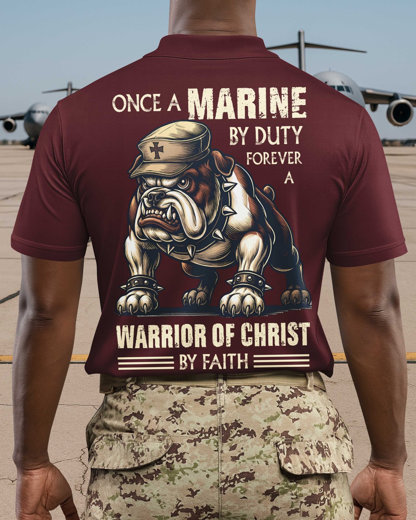 Once A Marine By Duty Forever A Warrior Of Christ By Faith Polo - Image 7