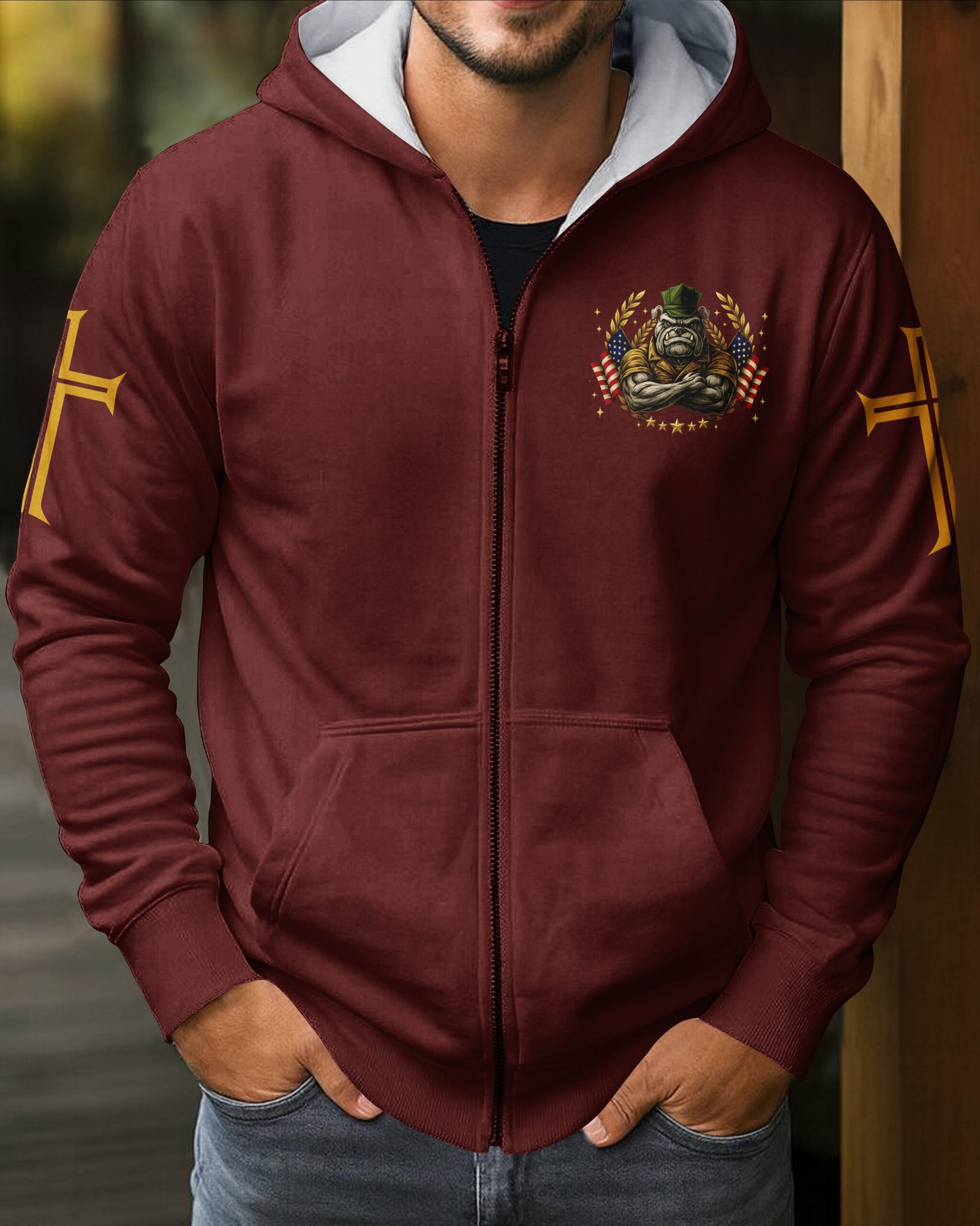 Once A Marine By Duty Forever A Warrior Of Christ By Faith Zip Hoodie - Image 6
