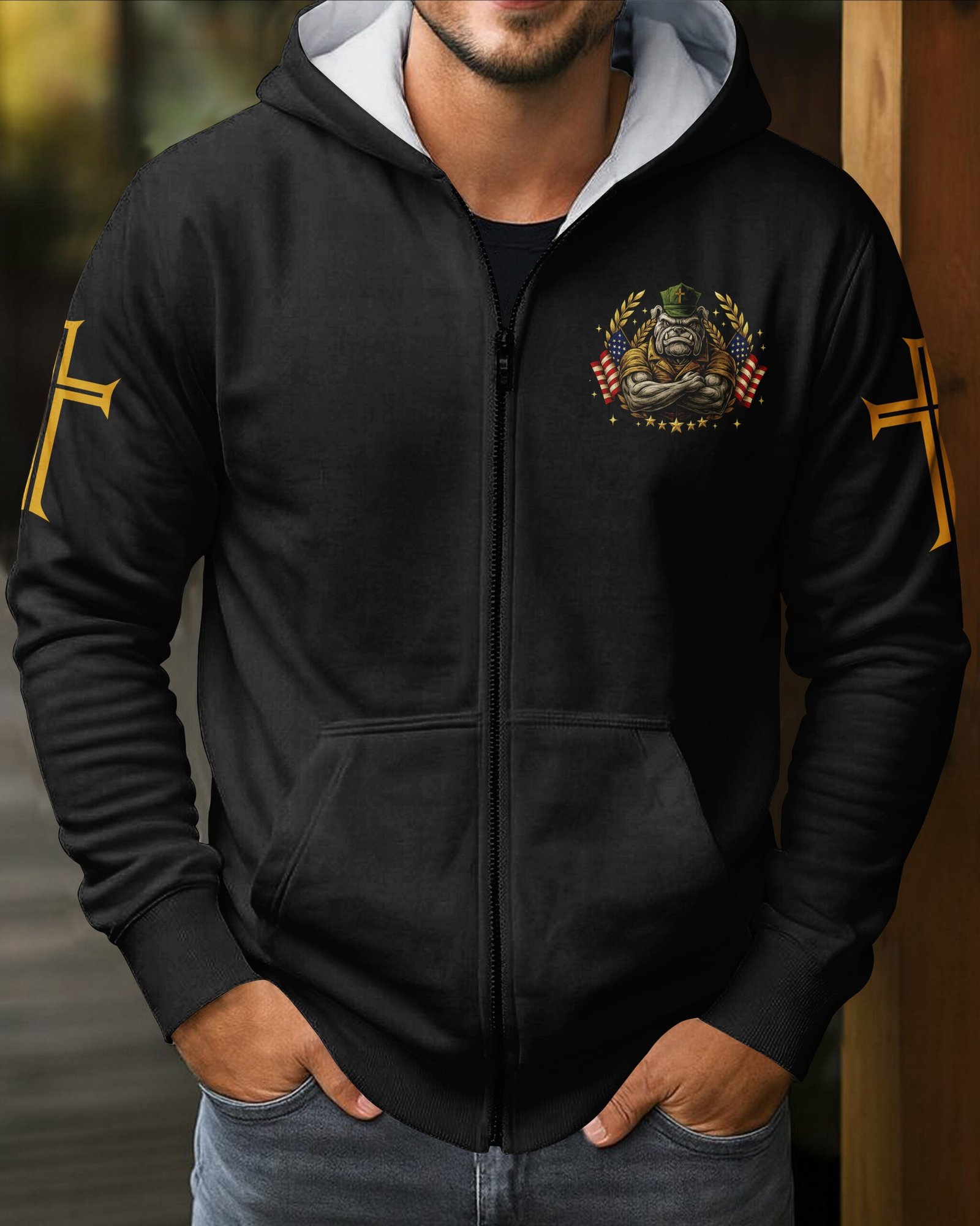 Once A Marine By Duty Forever A Warrior Of Christ By Faith Zip Hoodie - Image 2