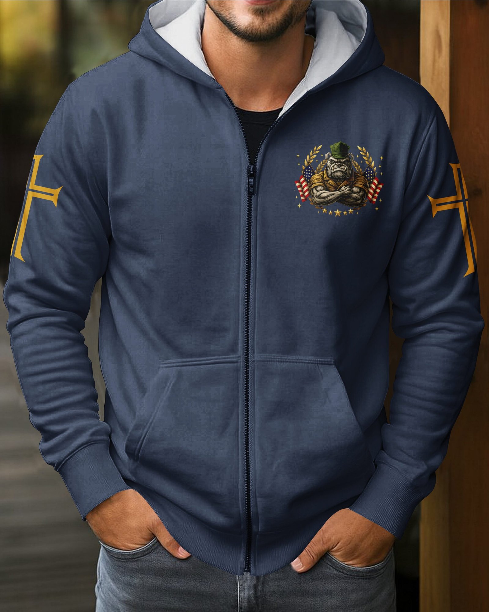 Once A Marine By Duty Forever A Warrior Of Christ By Faith Zip Hoodie - Image 7