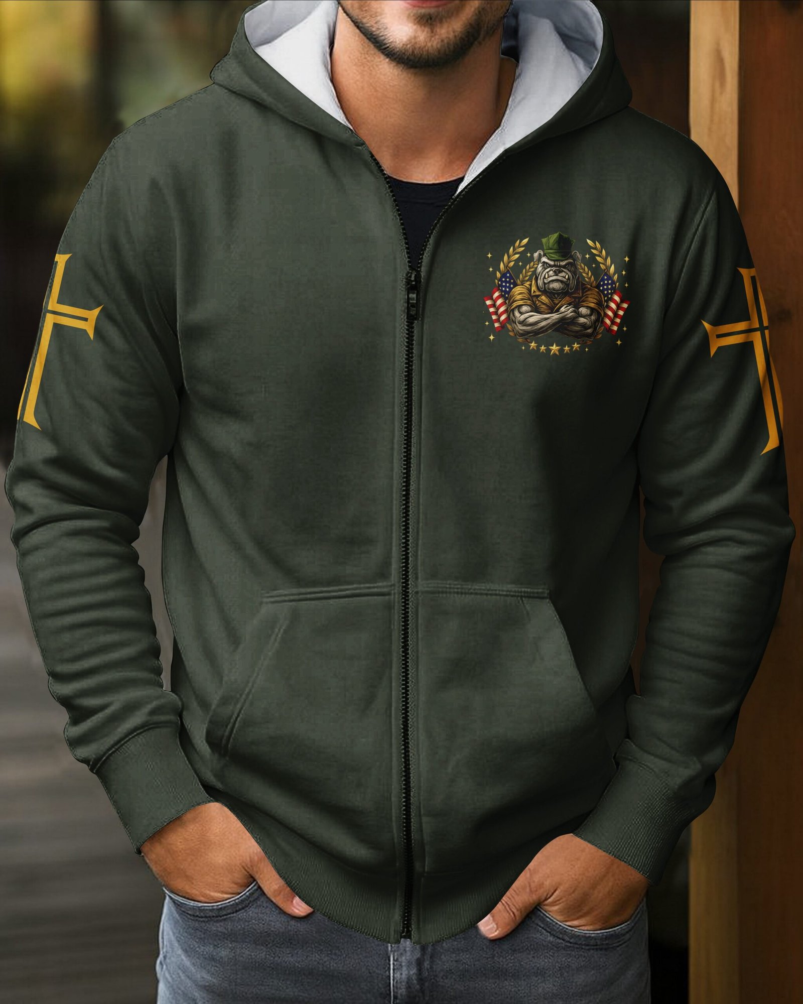 Once A Marine By Duty Forever A Warrior Of Christ By Faith Zip Hoodie - Image 4