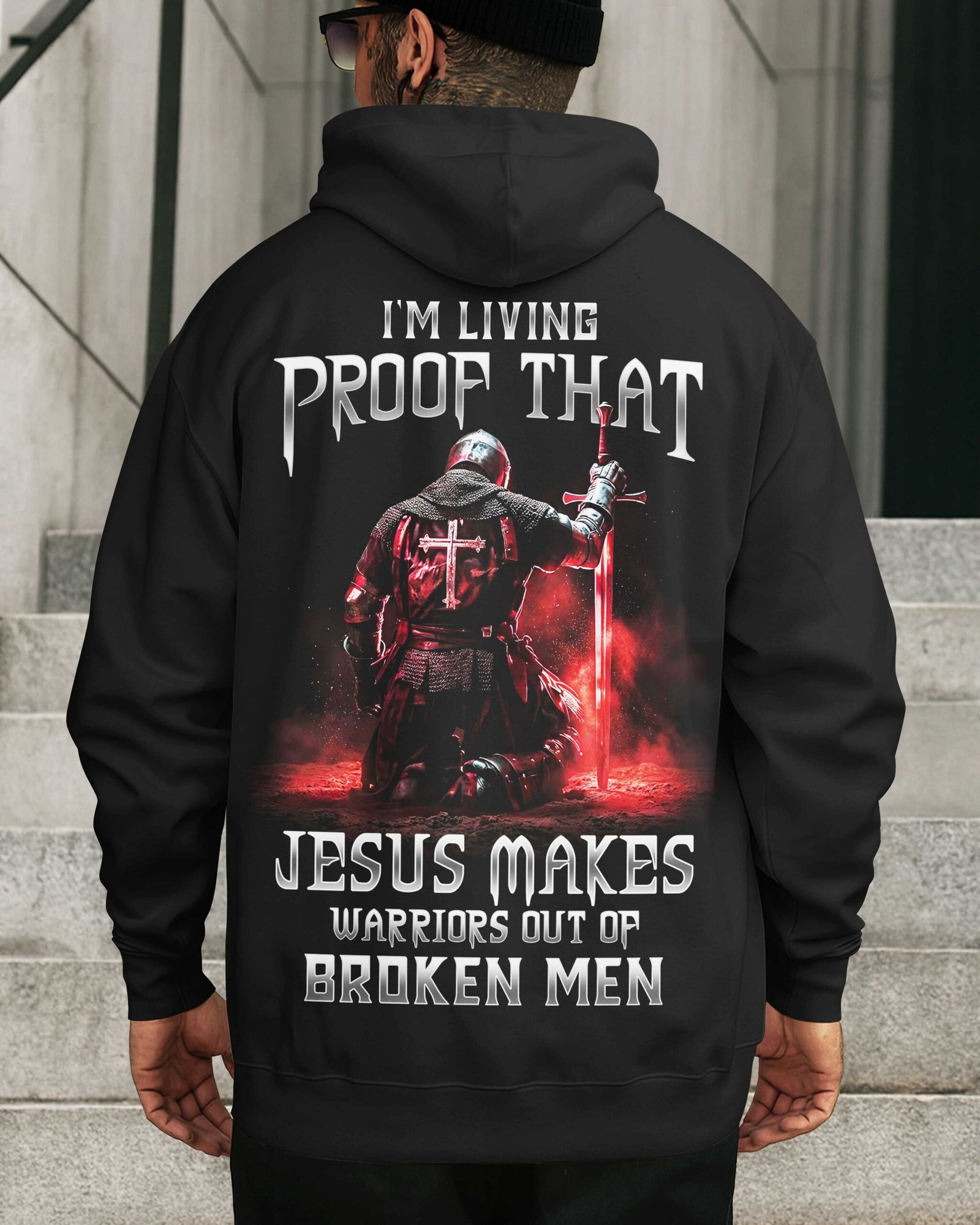 Jesus Makes Warriors Out Of Broken Men Zip Hoodie - Image 5