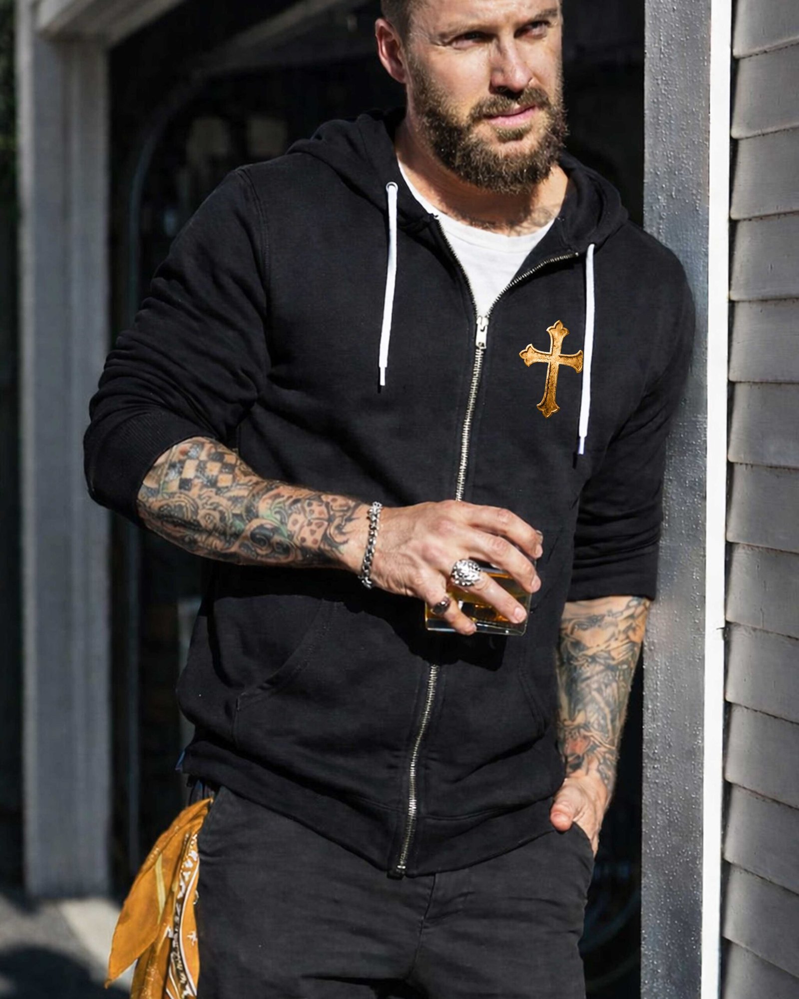 Jesus Makes Warriors Out Of Broken Men Zip Hoodie - Image 2