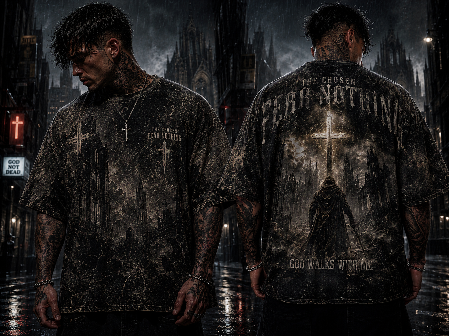 The Chosen Fear Nothing God Walks With Me T-Shirt - Image 2