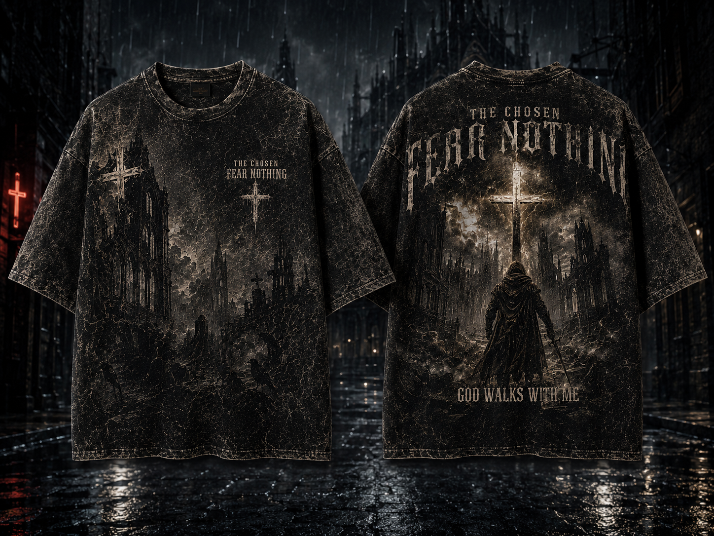 The Chosen Fear Nothing God Walks With Me T-Shirt - Image 3