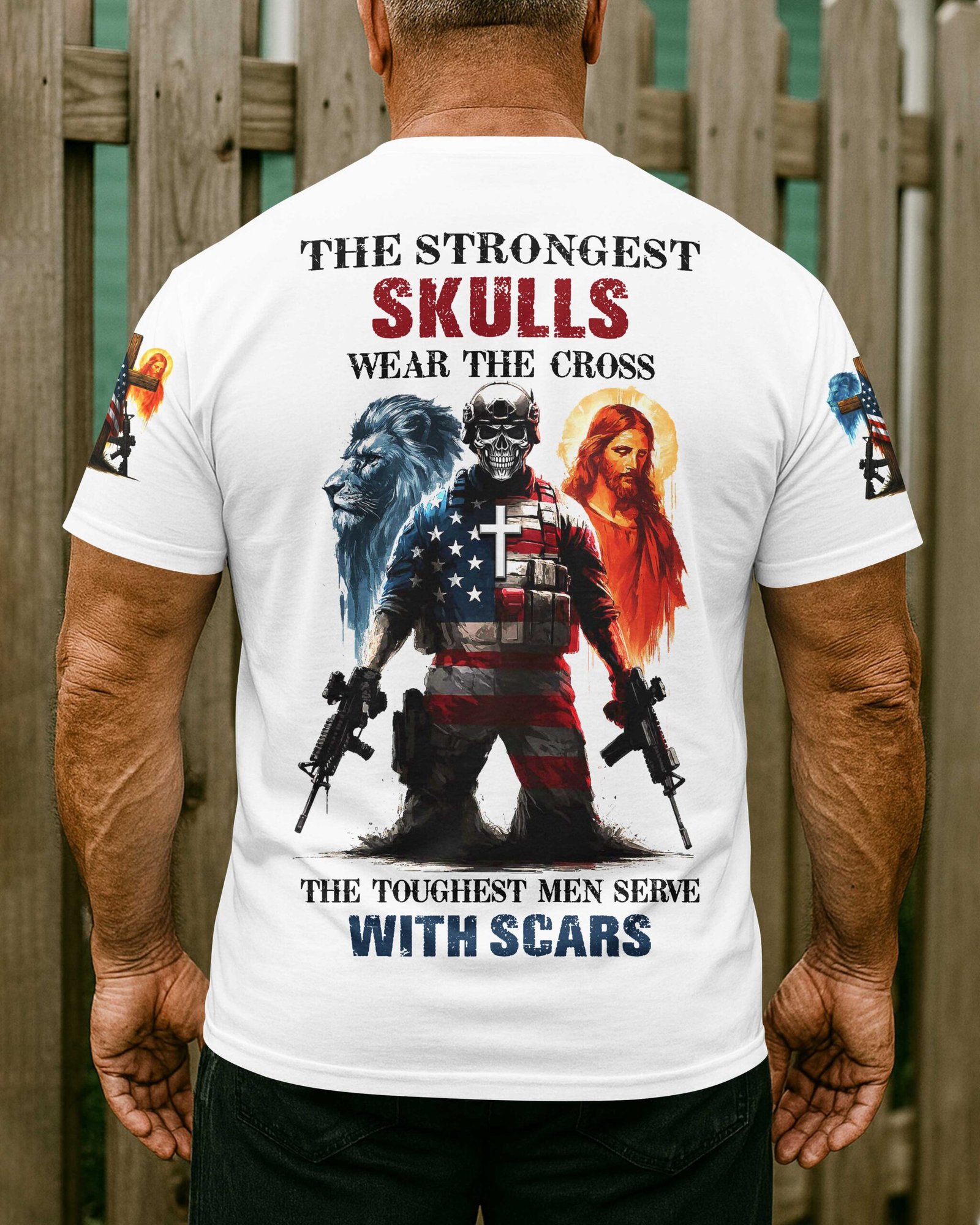 The Strongest Skulls Wear The Cross T-Shirt - Image 4