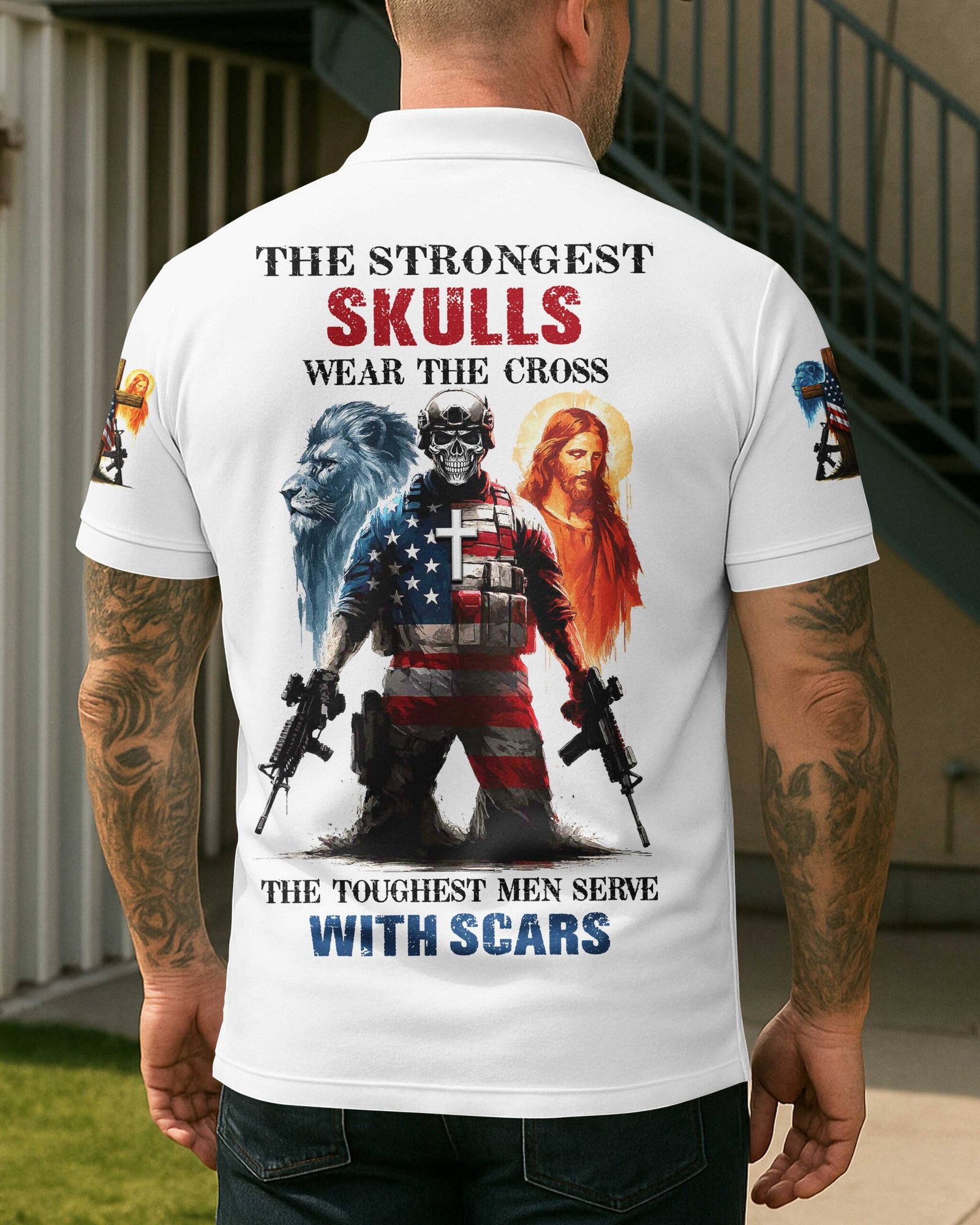 The Strongest Skulls Wear The Cross T-Shirt - Image 3