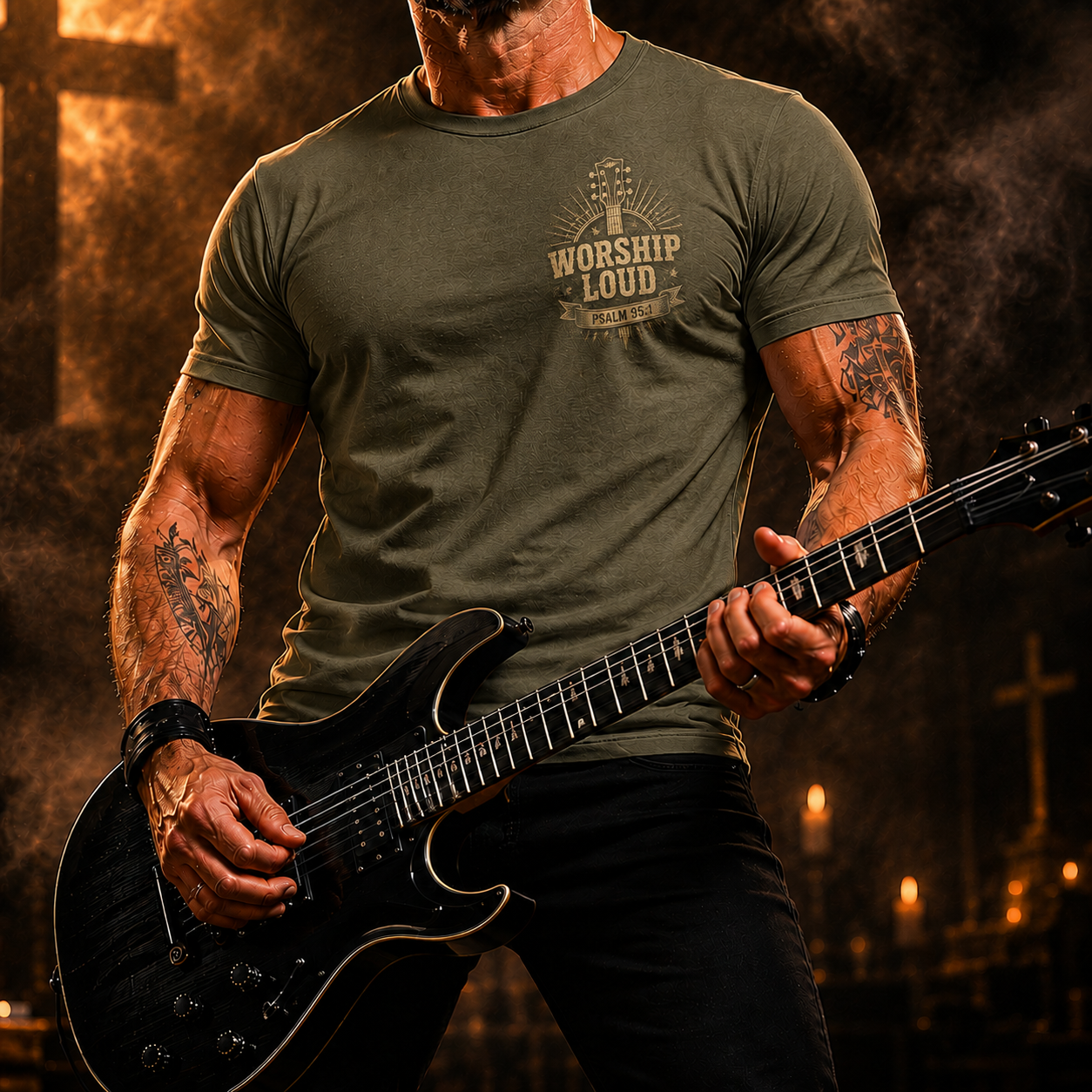 Worship Loud Praise Like A Warrior T-Shirt - Image 3